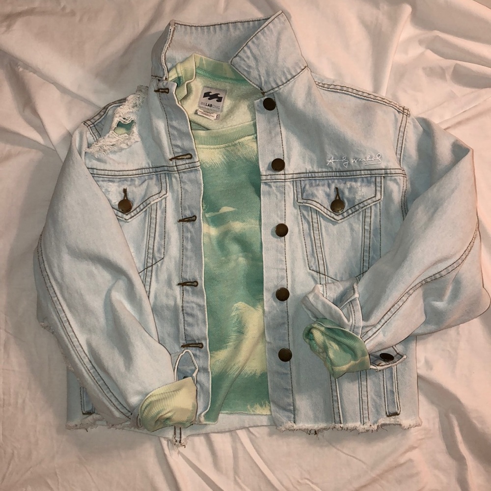 Jean Jacket and Crew Neck